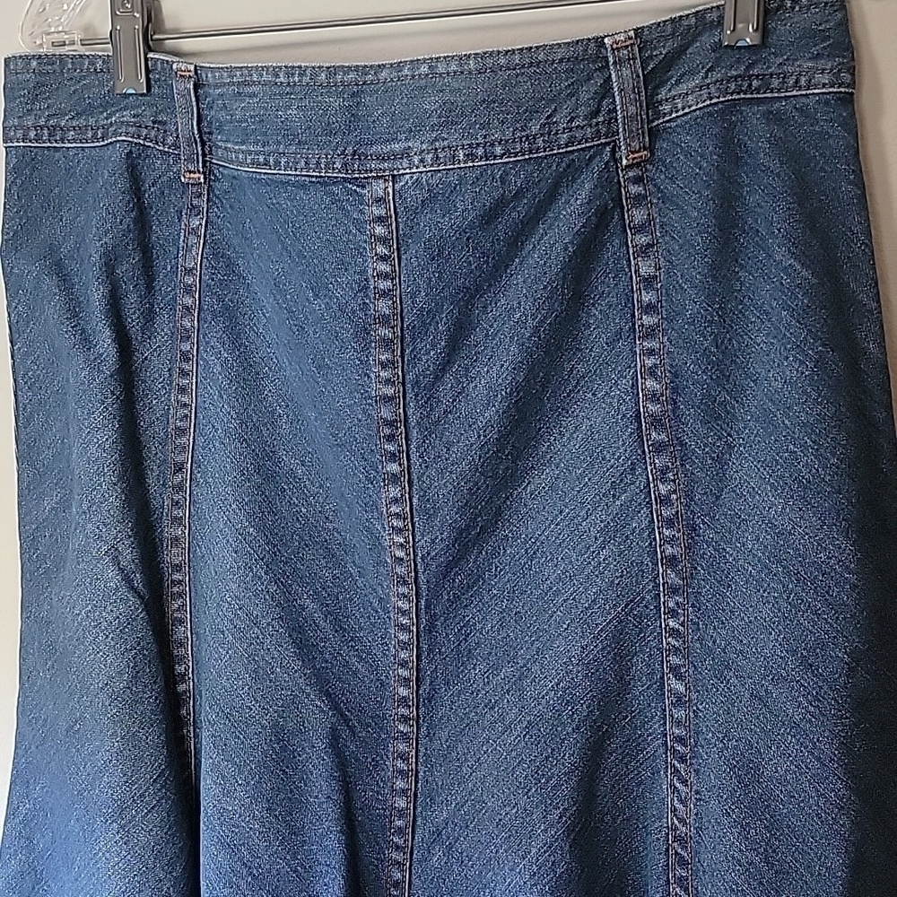 FOR JOSEPH MIDI length Mermaid cut flare denim skirt - Picture 5 of 6